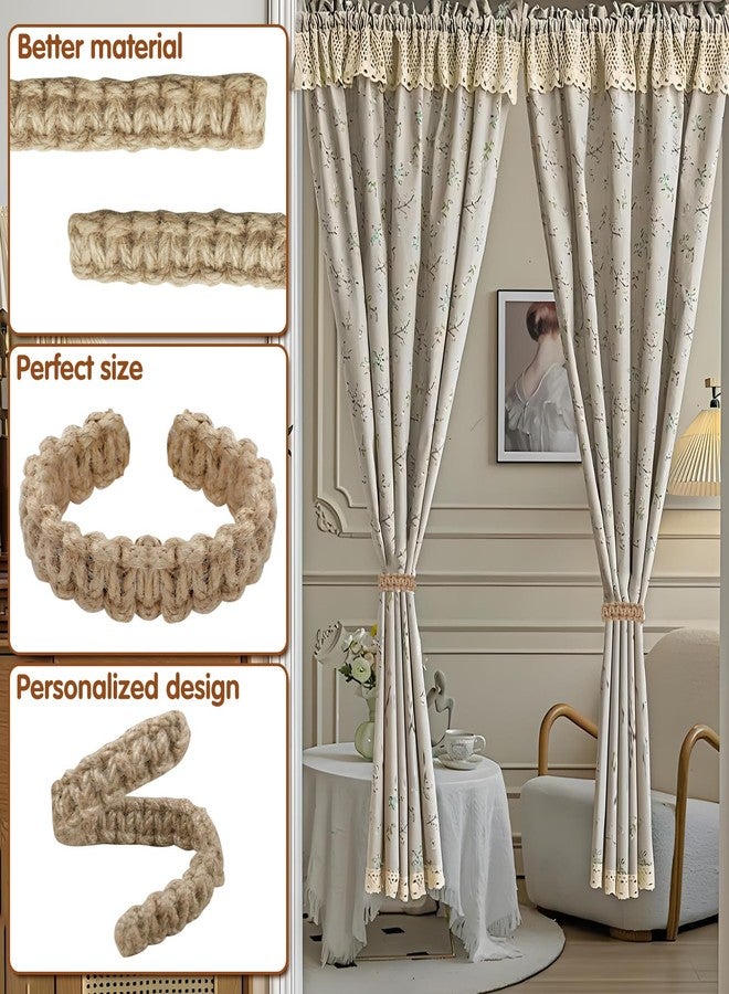 CYUXING 4Pcs Bohemian Braided Curtain Hooks, Exquisite & Compact Home Goods, Elegant Rustic Curtain Accessories Suitable for The Pursuit of Natural & Simple Decoration Style, Holdbacks Tie Backs - Image 3